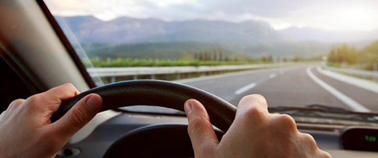 Hands on steering wheel
