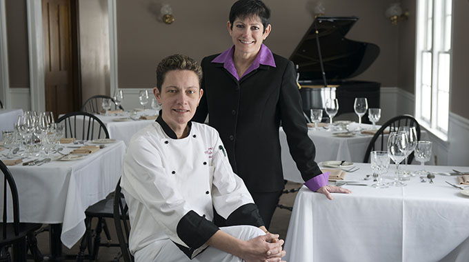 Jevgenija Saromova (left) and wife, Mara Mehlman. | Photo by Lynne Buchanan