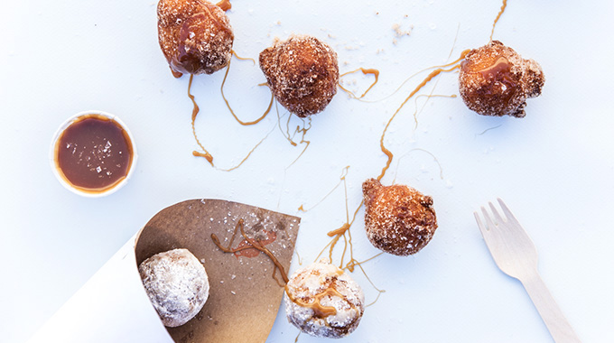 A cone of doughnut holes